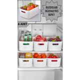 FreshBox 6 Adet Dolap Içi Düzenleyici Sepet Dekoratif Saklama Kutusu Banyo ve Mutfak Organizeri