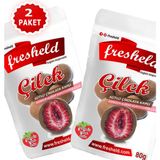 Fresheld x2 Paket Sütlü Çikolata Kaplı Dondurularak Kurutulmuş Çilek 80gr - 1 Adet