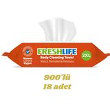 Freshlife 2XL 18x50 18 Paket 900 Adet Vücut Temizleme Havlusu