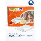 Freshlife 60X90 cm Hasta Alt Bezi Underpad 30 Adet – Yüksek Emici, Sızdırmaz, Tek Kullanımlık Koruyucu Örtü - Standart