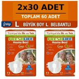 Freshlife Belbantlı Large Büyük Boy Hasta Bezi 60 Adet 2X30 Paket L