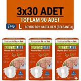 Freshlife Belbantlı Large Büyük Boy Hasta Bezi 90 Adet 3X30 Paket L