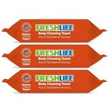 Freshlife Hasta Vücut Temizleme 3x50 XL Yaprak Islak Mendil Havlu