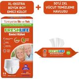 Freshlife Xlarge 30 Adet Emici Külot Bez + 2XL 50 Yaprak Vücut Temizleme Havlusu