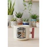 Freshly Bood Coffee Halloween Baskılı Pembe Renkli T Kulplu Latte Fincanı Kupa