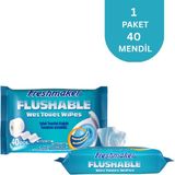 Freshmaker Klozete Atılabilir Islak Tuvalet Kağıdı 40 Mendil Alkol İçermez Hijyenik Temizlik