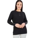 Fresh&Moda Kadın Anne Yeşil Kazak Merserize Esnek Likralı Düğme Detaylı Bluz Kazak (Siyah, XXL)