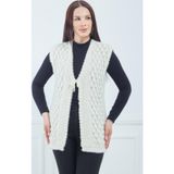 Fresh&Moda Kadın Krem Yumoş Gelin Yelek