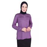 Fresh&Moda Kadın Lila Likralı Anne Penye Bluz (36486159)