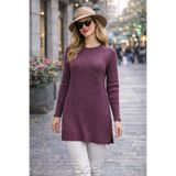Fresh&Moda Kadın Merserize Saç Örgü Standart Tunik Kazak