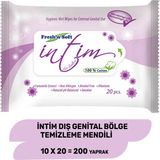 Fresh'n Soft Intim 10 Paket 200 Yaprak Dış Genital Bölge Temizleme Mendili