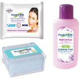 Freshn Soft Makyaj Temizleme Mendili + Oje Çıkarıcı Asetonsuz 200 ml + Kulak Temizleme Çubuğu 200'LÜ - 3