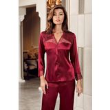 Freshness 9600-Pt Saten Dantel Detay Pijama Takım