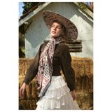 Freshscarfs BELLA DESEN İPEK KREP ŞAL SİYAH