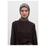 Freshscarfs Çikolata Kahve Leana Desen Pamuklu Viskon Eşarp