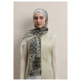 Freshscarfs Ethnic Figure Desen İpek Krep Şal Haki