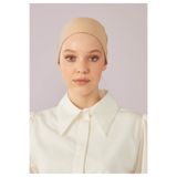 Freshscarfs FİLELİ DİKİŞSİZ DÜZ BONE BEJ