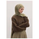 Freshscarfs Haki Bambu Penye Şal