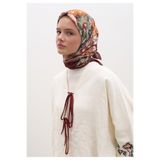 Freshscarfs Jasmine Joy Desen Pamuklu Viskon Eşarp Bordo