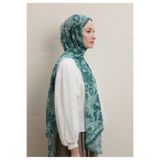 Freshscarfs LEONE DESEN İPEK KREP ŞAL YEŞİL