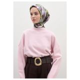 Freshscarfs Lotus Desen Pamuklu Viskon Eşarp Mürdüm