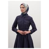 Freshscarfs Marielle Desen Pamuklu Viskon Eşarp Lacivert
