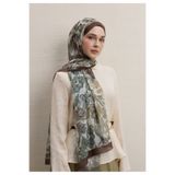 Freshscarfs MEVA DESEN İPEK KREP ŞAL KAHVE