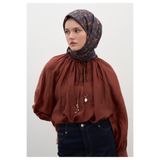 Freshscarfs Mor Leana Desen Pamuklu Viskon Eşarp