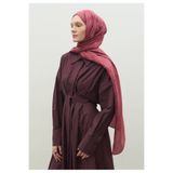 Freshscarfs NARA PAMUK FLOŞ JAKARLI ŞAL VINTAGE ROSE