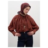 Freshscarfs Ombre Desen Pamuklu Viskon Eşarp Kiremit