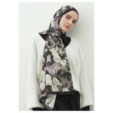 Freshscarfs Rose Breeze Desenli Pamuk Viskon Şal Derin Yeşil