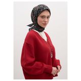 Freshscarfs Siyah Leana Desen Pamuklu Viskon Eşarp