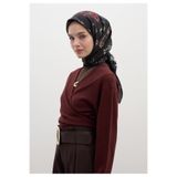 Freshscarfs Siyah Mıdnıght Rose Desen Pamuklu Viskon Eşarp