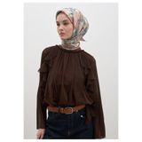 Freshscarfs Somon Vıntage Garden Desen Pamuklu Viskon Eşarp