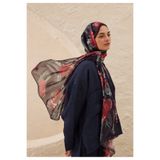 Freshscarfs SUMMER ROSE DESEN RAMİ ŞAL LACİVERT