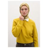 Freshscarfs Tatlı Sarı Flower Rain Desen Pamuklu Viskon Eşarp