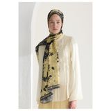 Freshscarfs Tiny Plumeria Floş Viskon Şal Antrasit