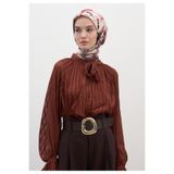 Freshscarfs Vanilla Blossom Desen Pamuklu Viskon Eşarp Bordo