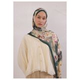 Freshscarfs VINTAGE ROSE DESEN RAMİ ŞAL YEŞİL