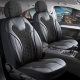 Freshstart Ford Transit Connect 2+1 Deri Detaylı Oto Koltuk Kılıfı Ön Arka Set Siyah Beyaz Siena Model Fs - Siyah - Beyaz