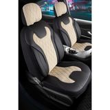 Freshstart Ford Transit Courier 2+1 Deri Detaylı Oto Koltuk Kılıfı Ön Arka Set Bej Siyah Siena Model Fs - Bej - Siyah
