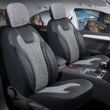 Freshstart Ford Transit Courier 2+1 Deri Detaylı Oto Koltuk Kılıfı Ön Arka Set Füme Siyah Siena Model Fs - Füme - Siyah