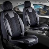 Freshstart Skoda Forman Station Wagon Deri Detaylı Oto Koltuk Kılıfı Ön Arka Set Cyrus Siyah