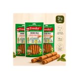 Freshy Chicken Rolls 3'lü Set Tavuk Eti ve Ciğer Dolgulu Köpek Çiğneme Ödülü 18 Adet 360 G