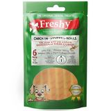 Freshy Chicken Stuffed Rolls Tavuk Etli Ve Ciğer Dolgulu Deri Çubuk 6 Adet Köpek Ödülü 120Gr