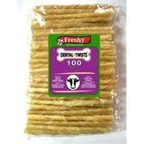 Freshy Dental Twists - Naturel Burgru Çubuk 100'lü Paket Köpekler İçin Sağlıklı Ödül