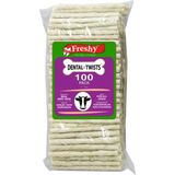 Freshy Dental Twists Sütlü Burgu Çubuk 100'LÜ Mega Paket Doğal Sığır Derisi İçerikli Köpek Ödülü