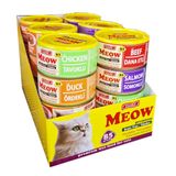 Freshy MEOW Premium Tahılsız Konserve Kedi Maması, 4 Çeşitli Karışık Paket (Dana, Tavuk, Somon, Ördek), Kıyılmış (Pate), 24 x 85 gr