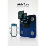 Fressi Dijital Baskül Nova Bluetooth Grandyan Cam Malzemeli LCD Ekranlı Vücut Analiz Tartısı - Lacivert