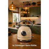 Fressi Isı Göstergeli Retro Kettle Su Isıtıcısı 1,8 Litre Fr-Kt06 Magnoli Krem